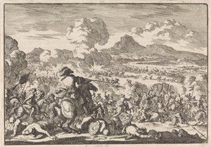 Overwinning van prins Eugenius op de Turken aan de Tisza, 1697 door Jan Luyken