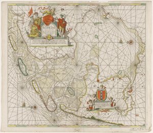 Paskaart van de Zuiderzee en de Waddenzee door Jan Luyken