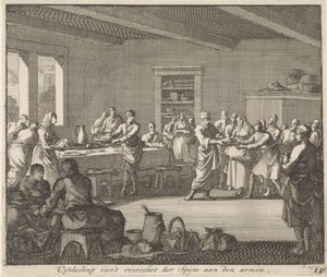 Uitdelen van voedsel aan de armen door Jan Luyken