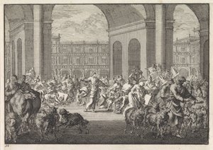 Verdrijving van de geldwisselaars uit de tempel door Jan Luyken