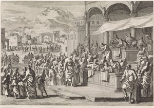 Volkstelling te Bethlehem door Jan Luyken
