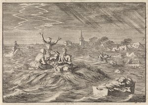 Watersnood in Groningen, 1686 door Jan Luyken