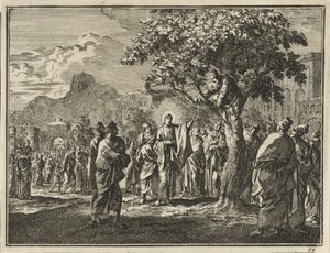 Zacheüs in de vijgenboom door Jan Luyken