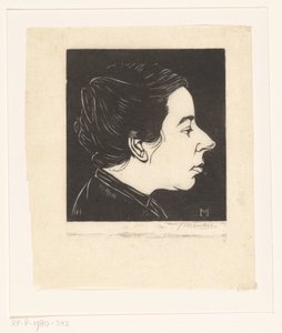 Portret van Anne Zernike door Jan Mankes (signed by artist)