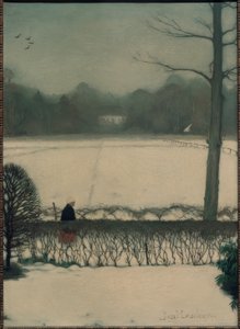 Uitzicht vanuit het atelier in Eerbeek door Jan Mankes