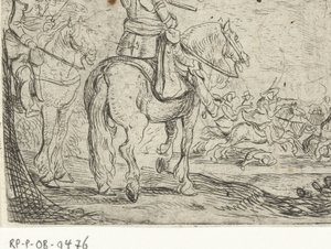 Twee ruiters bij een cavaleriegevecht