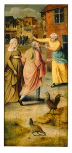 Maria en Jozef vinden geen onderdak in Bethlehem door Jan Massys or Metsys