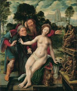 Susanna en de ouderlingen door Jan Massys or Metsys