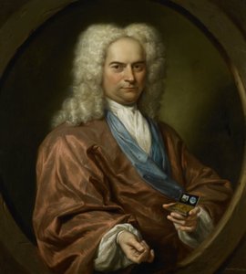 Portret van David Leeuw (1682-1755), Doopsgezinde Lakenkoopman door Jan Maurits Quinkhard