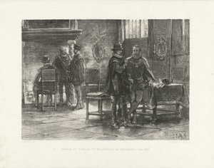Ontmoeting van Oranje met Egmond te Willebroek, 1567 door Jan Mesker