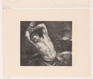 Roofvogel trekt de lever uit het lichaam van Prometheus