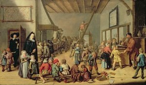 Het schoollokaal, 1634