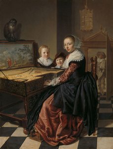 Vrouw die het virginaal bespeelt, 1630-40
