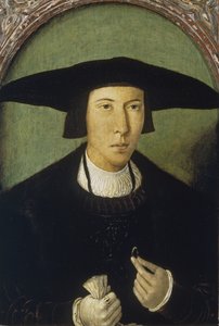 Portret van een Jonge Man door Jan Mostaert