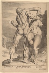 De Verkrachting van een Sabijnse Vrouw (Achteraanzicht) door Jan Muller, after Adriaen de Vries