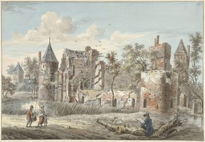 Ruïne van het Huis ter Haar bij Maarssen door Jan Philip Reuthel jr.