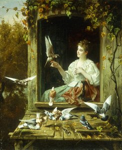 De vogels voeren