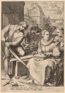 Middag door Jan Pietersz Saenredam, after Hendrik Goltzius