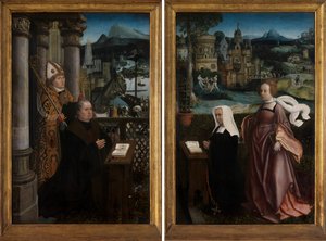 Donor met Sint Nicolaas en de vrouw van de donor met Sint Godeliva, c.1515-21