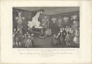 Zaal met het praalbed van prins Willem IV, 1751 door Jan Punt