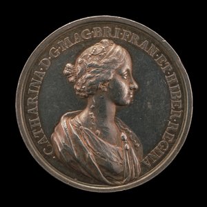 Catherine van Braganza, 1638-1705, Vrouw van Charles II, Koning van Engeland, 1662 [achterkant], 1662 door Jan Roettiers