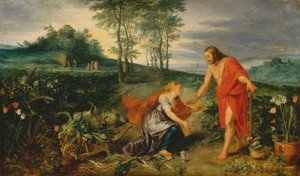 Christus verschijnt aan Maria Magdalena op Paasmorgen (Noli me tangere), ca. 1626 (olieverf op hout) door Jan & Rubens P.P. (1577 1640) Brueghel
