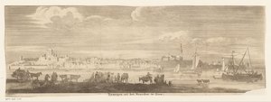Gezicht op Nijmegen vanuit het noorden