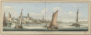 Gezicht op Nijmegen vanuit het oosten