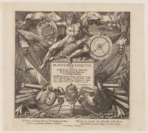 Titelpagina, uit De zeven planeten door Jan Sadeler I
