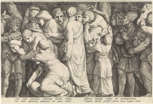 Fries met de bestraffing van Niobe (plaat 7) door Jan Saenredam