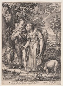 Lente (Twee kinderen spelen met vogel), uit De vier seizoenen