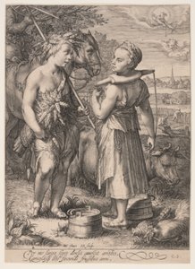 Zomer (Jongen met korenschoof en meisje met juk), uit De vier seizoenen