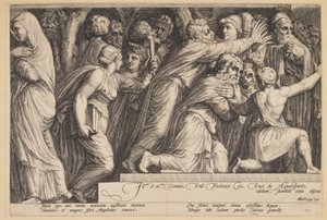 De straf van Niobe (Plaat 4) door Jan Saenredam