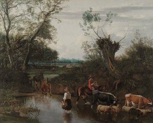 Boeren steken een stroom over door Jan Siberechts