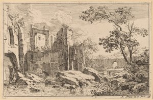 Man en Os in een Rivier door Jan Smees