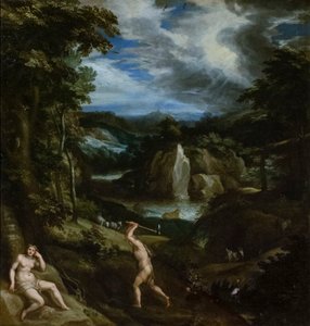 Adam en Eva na de zonde door Jan Soens