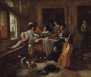 Het familieconcert, 1666 door Jan Steen