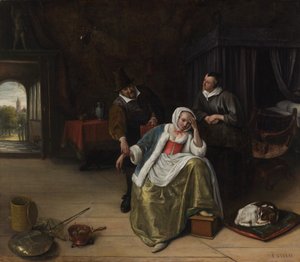 Het Liefdeszieke Meisje, ca. 1660 door Jan Steen