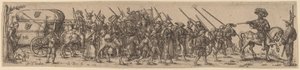 De bagagetrein met de sergeant-majoor door Jan Theodor de Bry after Barthel Beham