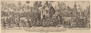 Dorpskermis door Jan Theodor de Bry after Sebald Beham