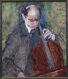 Pablo Casals (1876-1973) speelt cello door Jan Toorop
