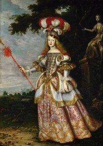 Margarita Teresa, Infanta van Spanje 1651-1673, in een theatraal kostuum, 1667