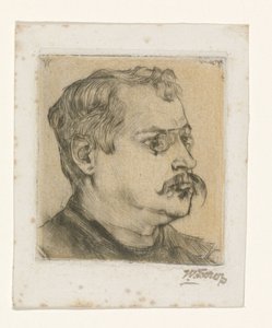 Portret van Hugo Vogel door Jan Toorop (signed by artist)