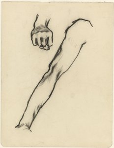 Studieblad met arm en hand