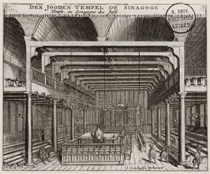 Interieur van de Portugese synagoge in Amsterdam