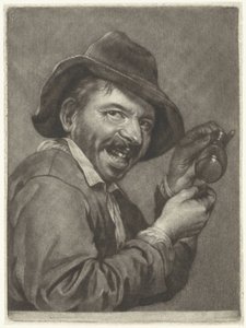 Man met een leeg glas door Jan Verkolje (I)