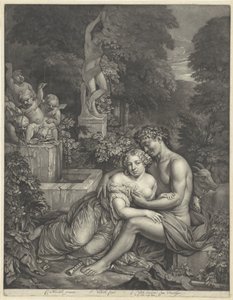 Vertumnus en Pomona door Jan Verkolje (I)