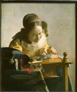 De kantwerkster door Jan Vermeer van Delft