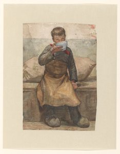 Drinkende jongen door Jan Veth