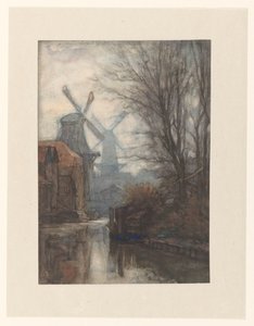 Molens aan een vaart door Jan Veth